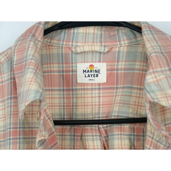 NWT Marine Layer Classic Double Twill Shirt in Rose Cream Small - Picture 4 of 6